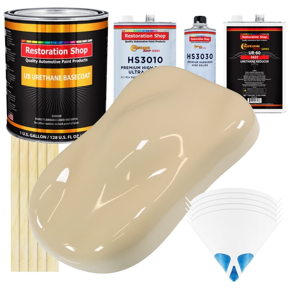 Ivory Gallon Premium URETHANE BASECOAT CLEARCOAT Car Auto Paint FAST Kit