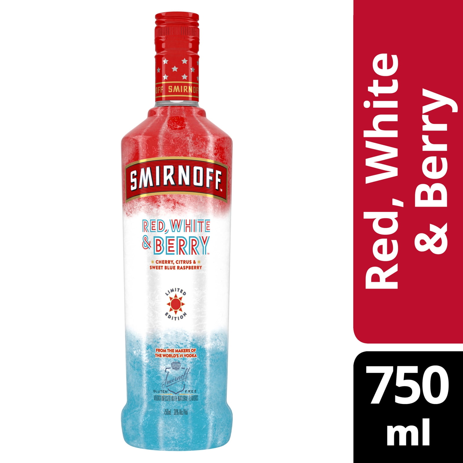Smirnoff Red, White & Berry (Vodka infused with Natural Flavors), 750 ml,  30% ABV