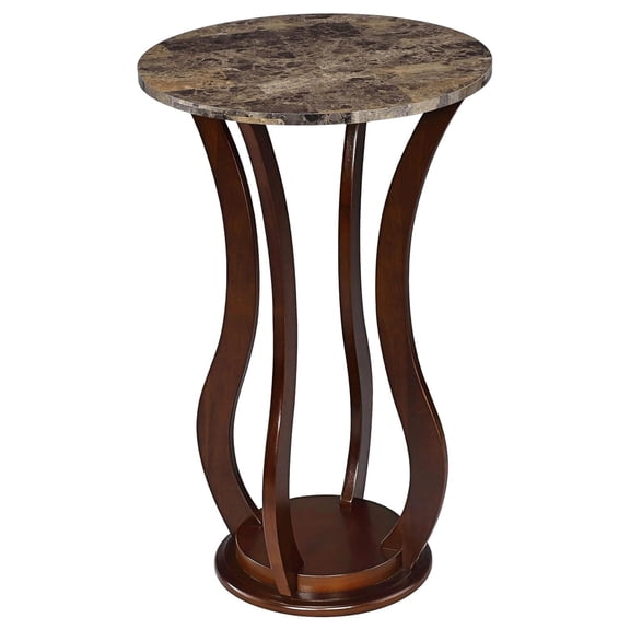Coaster Furniture Round Marble Top Plant Stand Brown 900926