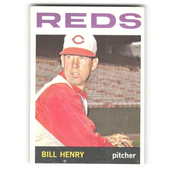 Collectible 1964 Topps (EXMT) #49 Bill Henry Cincinnati Reds MLB Baseball Vintage Trading Card