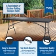 thumbnail image 3 of Plastic Development Group 6 Ft Indoor Outdoor Folding Banquet Table, Black, 3 of 12