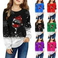 thumbnail image 2 of FUZHIQ Christmas Sweatshirts for Girl Long Sleeve Red Glass Print Crewneck Sweatshirt Winter Soft Warm Pullover Top Xmas Blouses, 2 of 4