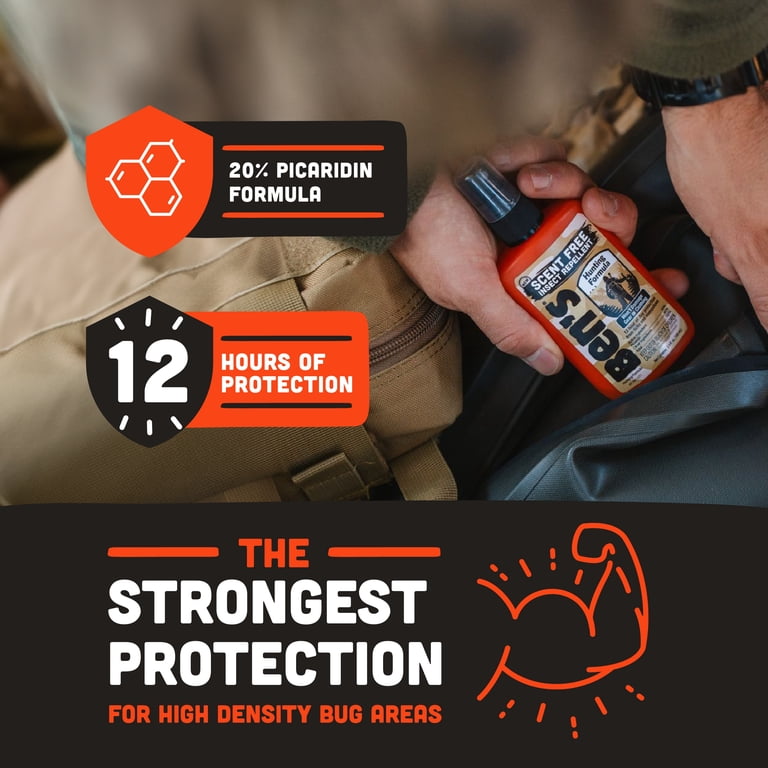 Insect Repellent Ben's Hunting Formula 20% Picaridin Bug Spray - 12 Hour Tick & Mosquito Protection (6 Oz, 3-Pack) 12 Hour Sweat-proof Bug Repellent For Hunting