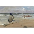 thumbnail image 2 of Rupert Bunny 14x11 Black Ornate Wood Framed Double Matted Museum Art Print Titled: Sea Idyll (ca 1891), 2 of 5