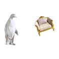 thumbnail image 1 of Escultura de pingüino,Escultura de pingüino para decoración nórdica del hogar,sofá de casa de muñecas,Muebles de casa de muñecas,modelo de sofá de casa de, 1 of 8