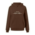 thumbnail image 4 of WENWU Womens Hoodies Long Sleeve Hoodie Women Hoodies Pullover Cozy Sweatshirts for Women Brown Sweater Fall Outfits for Women 2025 College Wear, 4 of 6