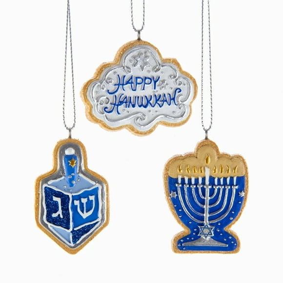 KSA Pack of 6 Blue and Gold Hanukkah Ornaments 21"