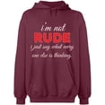 thumbnail image 2 of OXI Hoodie Sweatshirt - What Every One Else is Thinking, Basic Casual Hoodie for Men's and Women Fleece Hoodie Long Sleeve - Maroon 3X-Large, 2 of 3