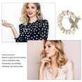 thumbnail image 4 of WHAMVOX 1Pc Durable Alloy Brooch with Smooth Surface Rhinestone Clothing Corsage, 4 of 6