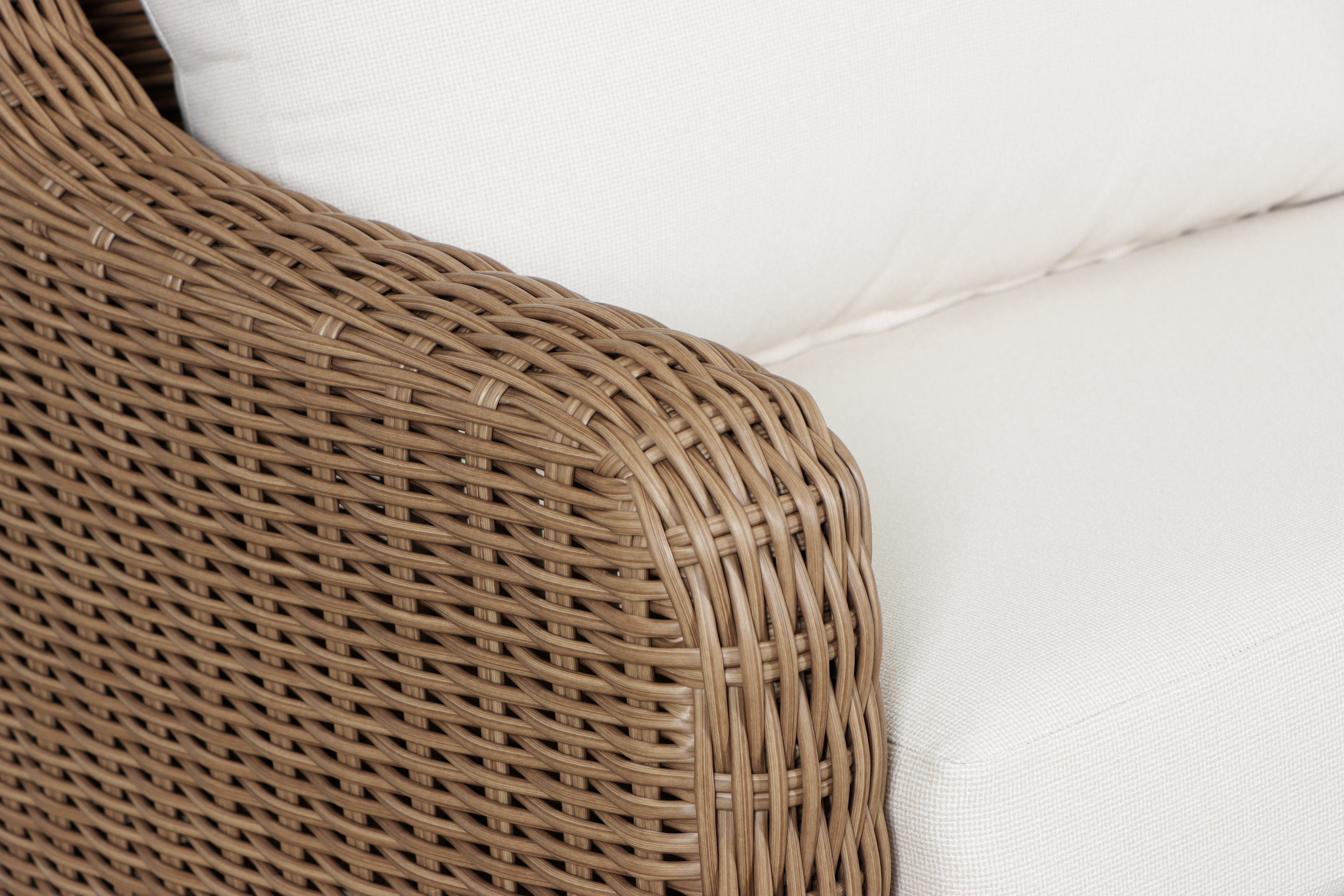 Better Homes & Gardens Bellamy Outdoor 1pc Sofa, Tan Wicker/Cream Cushion