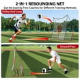 thumbnail image 2 of 2-in-1 Soccer Rebounder Net 6’x4.6’ & 6’x1.4’, Solo & Team Training Tool w/Carry Bag, Cones & Ground Spikes, Easy Setup, Durable Frame, 2 of 7