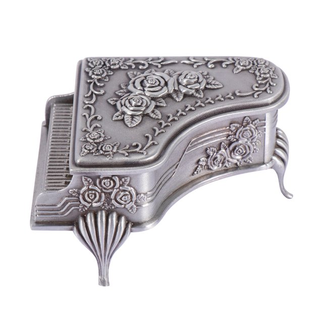 unbranded 1Ud Caja Para Joyas De Aleación Con Piano Color Plata Para Almacenamiento