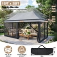thumbnail image 3 of HOTEEL 10x20 Pop Up Gazebo with Netting, 241 sq ft Extra Large Shade Area Canopy Tent with with 3-Level Adjustable Height, Portable Party Tent for Backyard, Patio, Event, Light Grey, 3 of 9