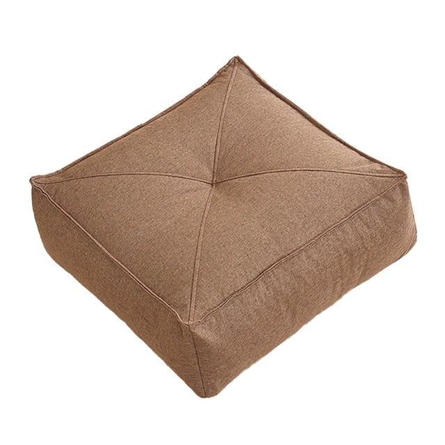 Cojín de suelo para asiento de puf, funda extraíble y lavable, almohada de suelo para meditación Marrón