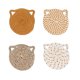 thumbnail image 2 of 4 Pack 4.3 Inch Ear Shape Rope Drink Pads Heat Protection With Storage Stand For Kitchen Table, 2 of 6