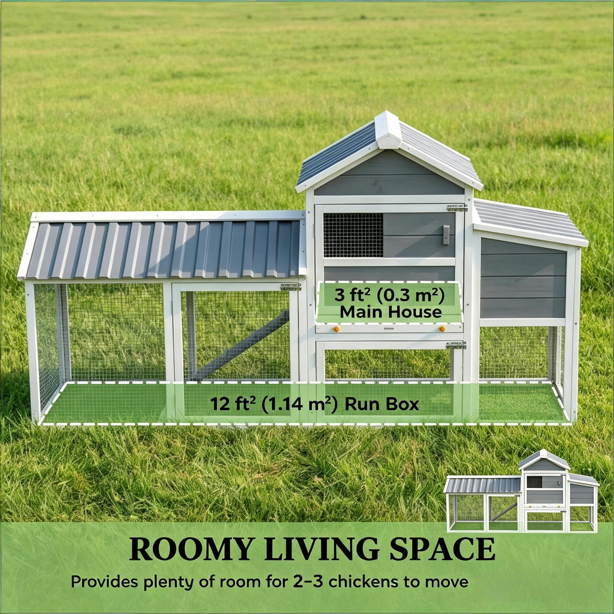 Pet Cage, Backyard Chicken Coop, Large Chicken Coop with Stable Wheels