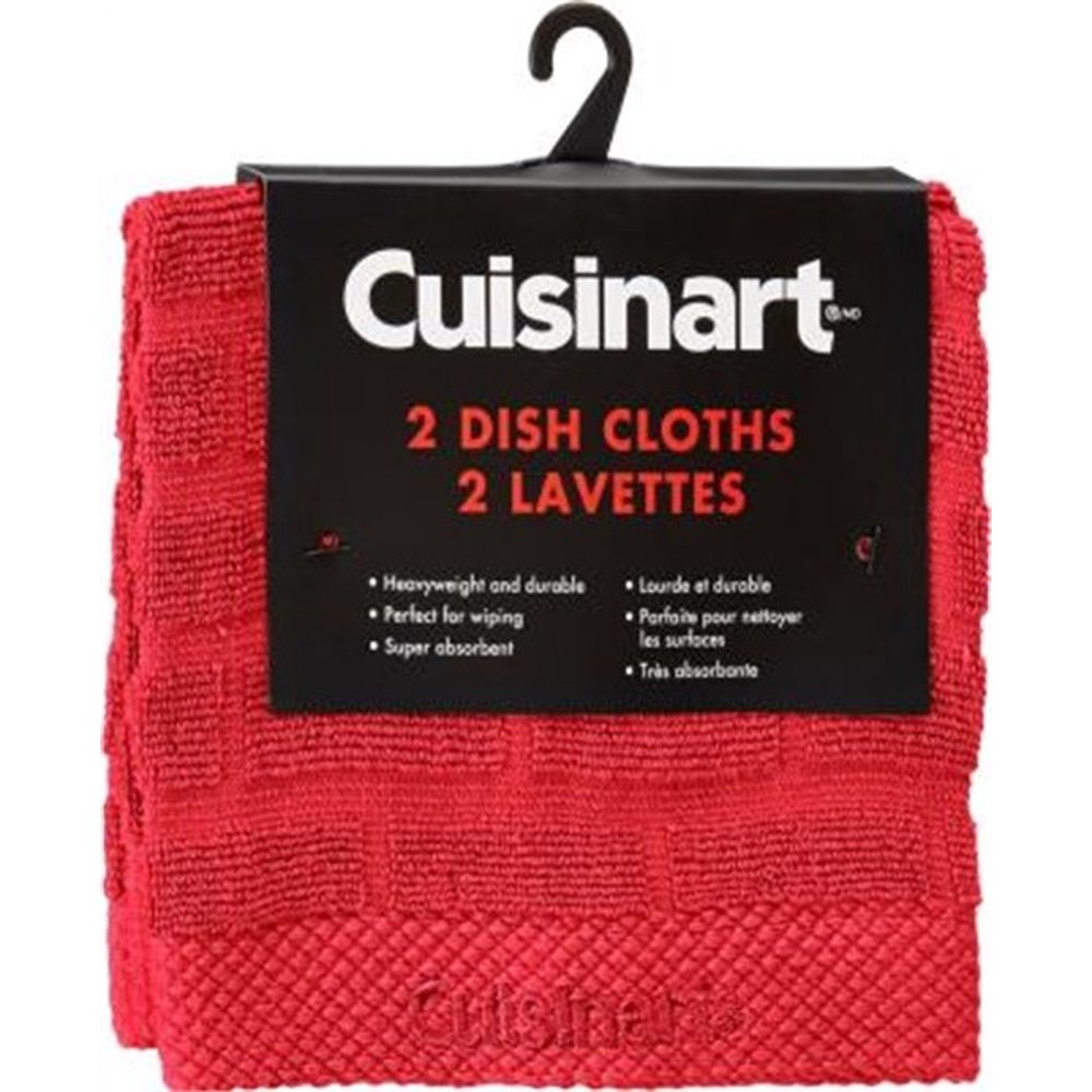 Cuisinart 2Pk Dishcloth Red, PartNo HU17690, by Best Brands Consumer