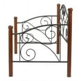 thumbnail image 4 of Fashion Bed Group Doral Metal Daybed Frame with Scrolled Spindle Panels and Walnut Hardwood Finial Posts - Matte Black Finish - Twin, 4 of 6