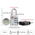 thumbnail image 3 of Padlock Weatherproof Hardware Luggage TSA Customs Lock Anti-theft Safely Code Lock 3 Digit Combination Lock SILVER, 3 of 8