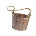 thumbnail image 4 of Maceta de madera para flores, resistente, compacta, tipo barril, para colgar, para plantas artificiales, flores, patios, bodas., 4 of 8