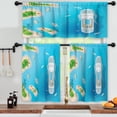 thumbnail image 3 of LALILO Kitchen Curtains and Valances Set of 3 36" Sea Ship Window Treatment Tiers for Window Decor, 3 of 5