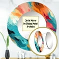 thumbnail image 3 of Designart "Feathered Spectrum" Abstract Round Mirror Wall Decor Modern - Large Multicolor Round Bathroom Mirror - Round Mirror - 29" x 29", 3 of 6