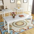 thumbnail image 3 of Recaceik 3 Piece Coffee Table Set, Faux Marble Tabletop Style with Black Metal Frame Sofa Side Tables Perfect for Living Room Accent Furniture, 3 of 10