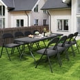 thumbnail image 2 of SUGIFT 8 Foot Folding Table 10pack Heavy Duty Plastic Portable Long Table for Indoor Outdoor Events, Black, 2 of 8