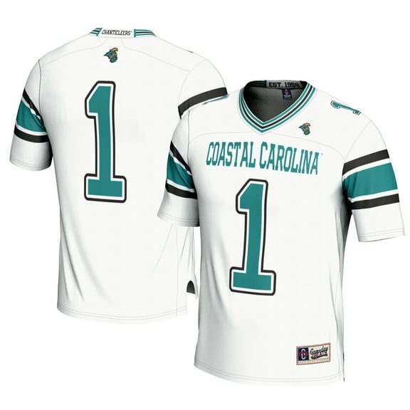 Men's GameDay Greats #1 White Coastal Carolina Chanticleers Football Jersey
