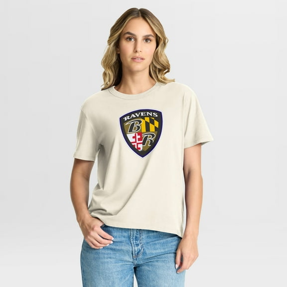 Women's Fanatics Cream Baltimore Ravens Dove Legacy T-Shirt
