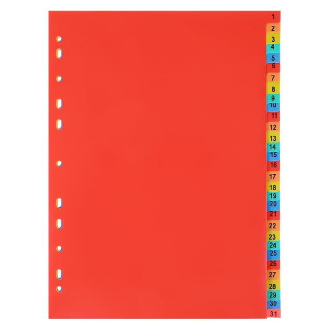 Séparateur de Classeur Rouge avec Matériau PVC Durable pour Organisation de Cahiers et Documents à Domicile École