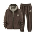 thumbnail image 3 of VBTAPA Mens Winter Tracksuit 2 Piece Fleece Lined Hooded Jacket Jogger Sweatsuits Sets Thicken Warm Sports Outfits Limited Time Sales Coffee XXXL, 3 of 8