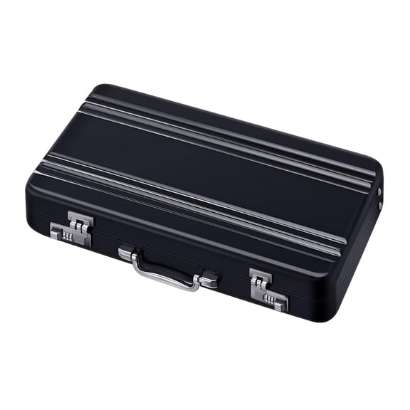 DESIGNICE Mini Aluminum Business Card Holder Suitcase Aluminum Business Card Case Briefcase Card Holder Waterproof Pocket Credit Holder Box
