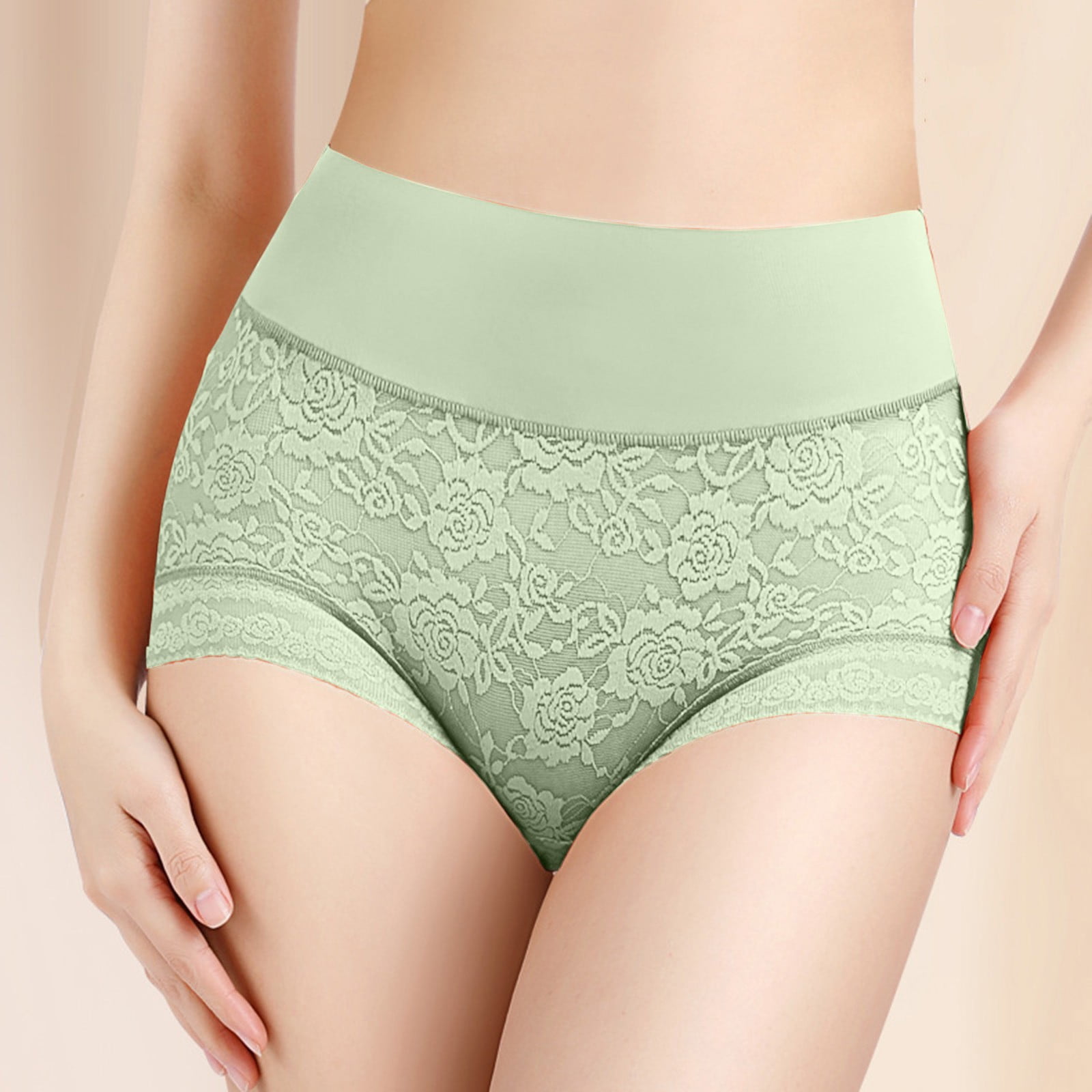 PMUYBHF Tummy Control Underwear Seamless Cotton Womens High Waisted Lace  Body Fitting Underwear Comfortable Large Underwear 6.99 