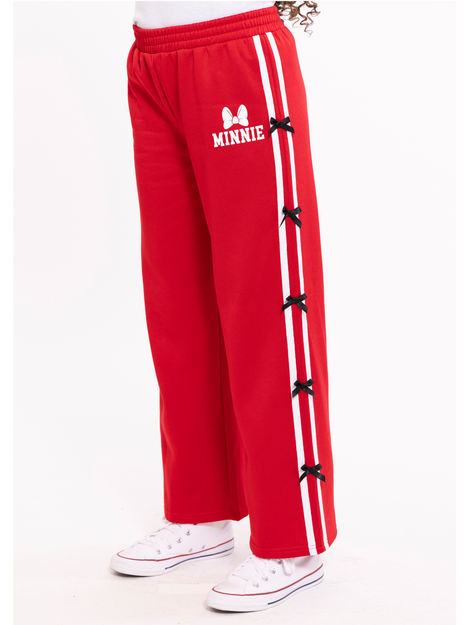 Minnie Mouse Girls Active Track Pants with Side Bows, Sizes 4-16