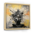 thumbnail image 2 of Designart "Minimalist Black And White Yoga Meditation Art I" Yoga Floater Framed Wall Art Living Room, 2 of 5