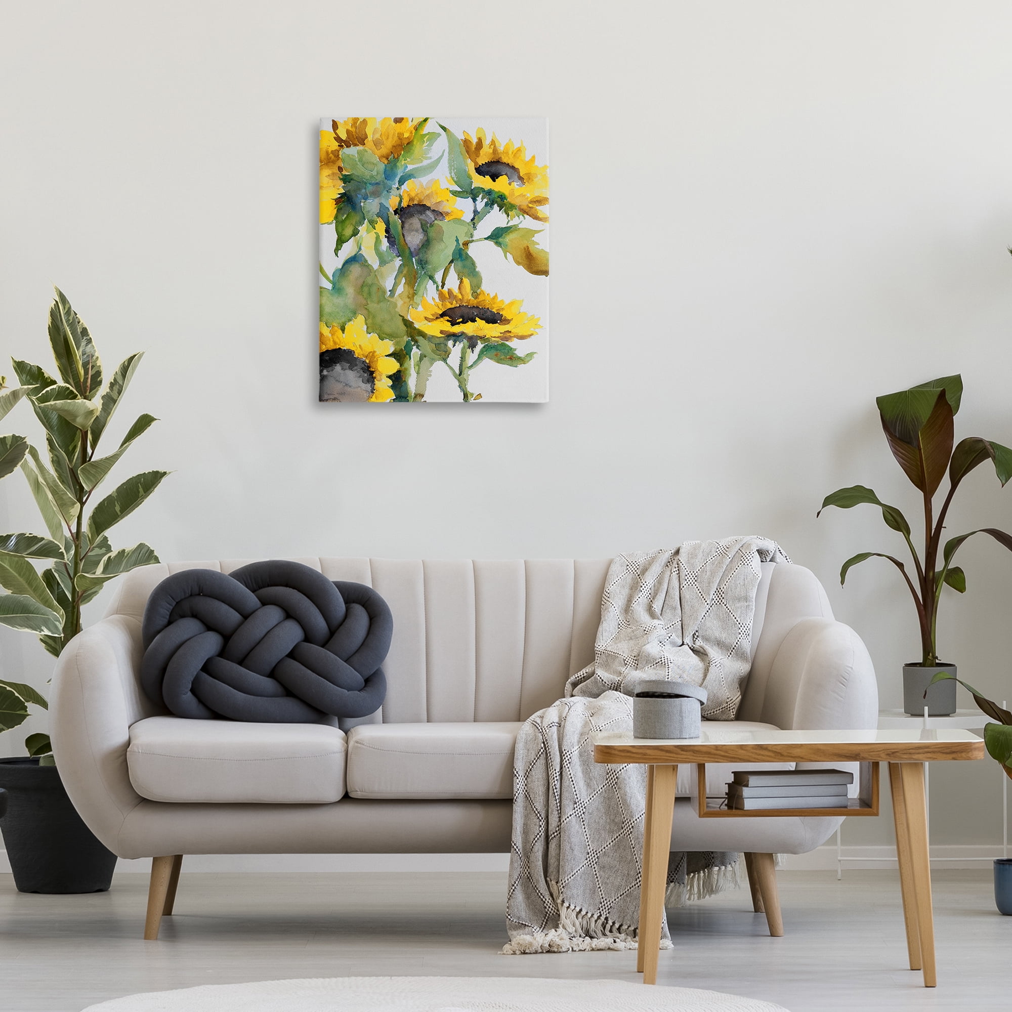 Stupell Industries Bright Blooming Sunflowers Botanical & Floral Painting Gallery Wrapped Canvas Art Print Wall Art, 24 x 30