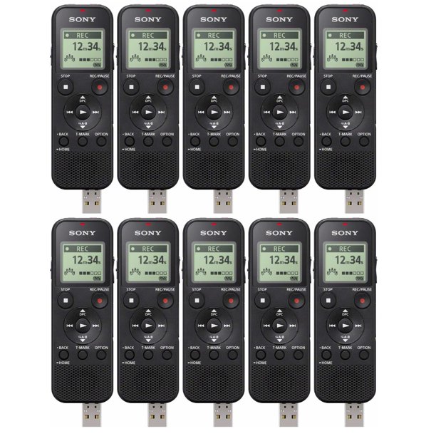 Sony ICDPX370 Mono Digital Voice Recorder w/ BuiltIn USB (10Pack)