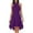 Purple, variant on Womens Halter Neck Chiffon Dresses, Tunic Keyhole Zipper Back Solid Midi Sundress, High Low Double Layered Ruffle Hem Sleeveless Dress