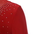 thumbnail image 6 of Aiihoo Women Figure Ice Skating Dress Sheer Mesh Ballet Gymnastics Leotard Dance Dress Burgundy S, 6 of 7