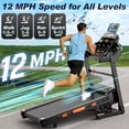 thumbnail image 4 of Treadmill with 20% Auto Incline for Home, 300-400LB Capacity, Folding Running Walking Treadmill, 12MPH Max Speed, 105 Programs, Bluetooth, Smart Apps, 1218 Newly Upgraded, 4 of 10