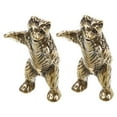 thumbnail image 6 of OULII Bear Home Decor Brass Bear Figurines Golden 2Pcs, 6 of 8