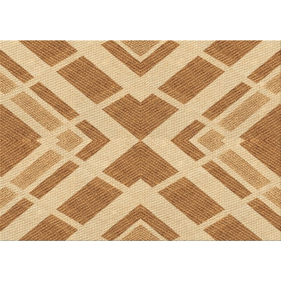 Ahgly Company Indoor Rectangle Patterned Macaroni and Cheese Yellow Area Rugs, 5' x 8'