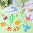 thumbnail image 4 of 1 Box DIY 10 Sets Pony Bead Pets Bead Animals 6mm Pony Beads Keychain Making Kit Bead Craft Kit Beading Animal Sea Horse Bird Raccoon Crab Orange Fruit Mushroom Key Chain for Adult Crafts, 4 of 5