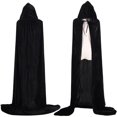 thumbnail image 5 of Capa negra con capucha, capa de terciopelo, disfraz de vampiro para mujeres, hombres y adultos para carnaval, disfraz de cosplay de Halloween, 5 of 5