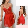 thumbnail image 2 of Noric Women's V-Neck Nightgown Lace Cami Sheer Mesh Dresses Lace Chemise Backless Sleepwear with High Slit, 2 of 5