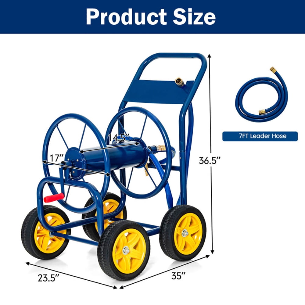Spaco Garden Hose Reel Cart Holds 330ft of 3/4 Inch or 5/8 Inch Hose