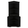 thumbnail image 7 of Tall Corner Cabinet With Doors In Black - For Living Rooms, Bathrooms, Dining Kitchens. Extra Storage Available. Stylish And Considerate. Safe Round Treatment. Made Of , Waterproof Easy To Wipe., 7 of 7