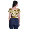 thumbnail image 4 of Moomaya Boat Neck Zipper Top Short Sleeve Viscose Jersey Crop Tops For Women, 4 of 5