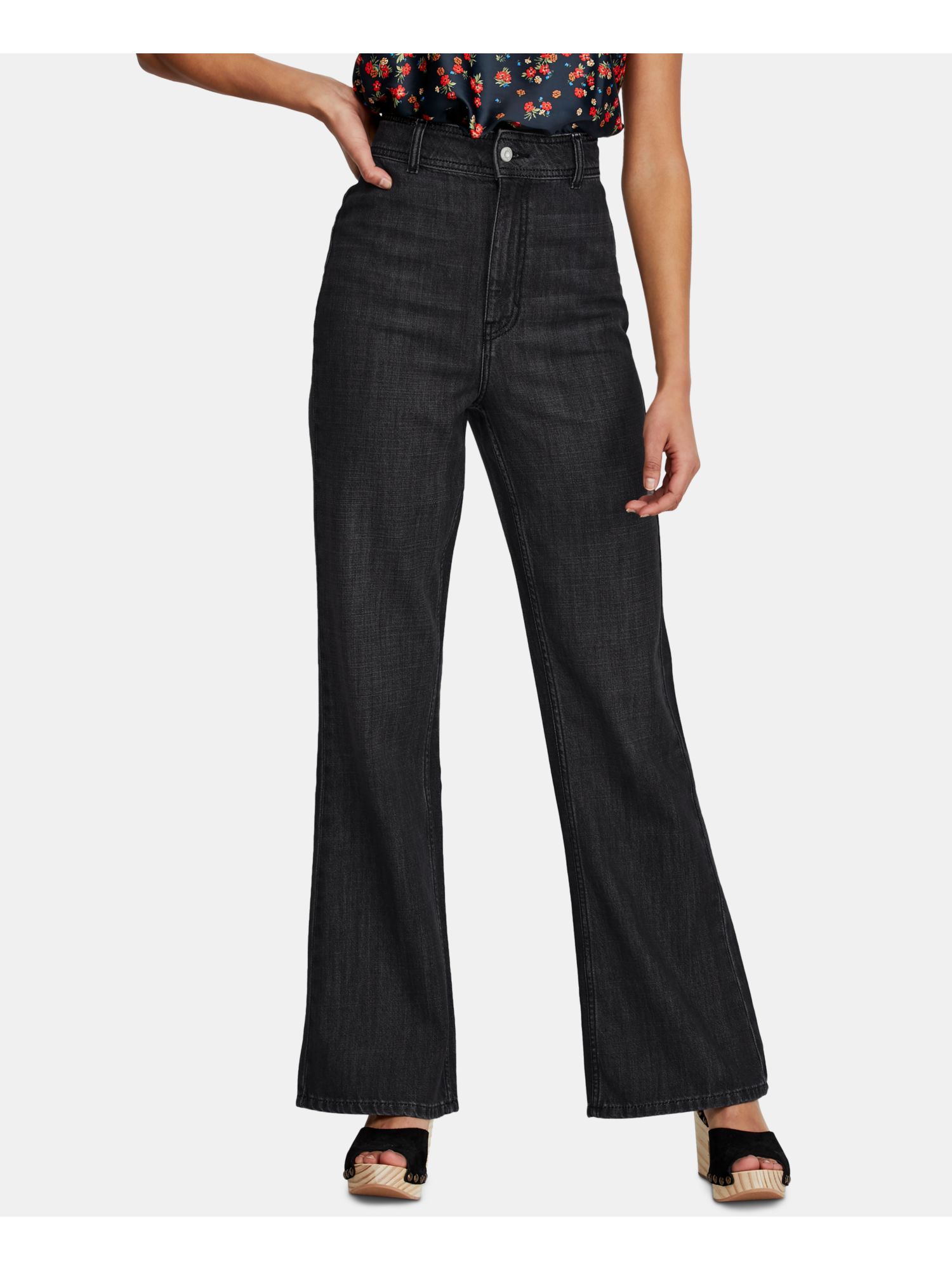 Womens Black Flare Jeans Size: 25 Waist 